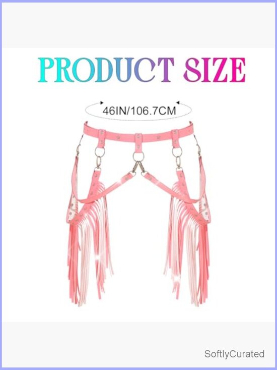 Cowgirl Fringe Belt PU Leather Tassel Waist Harness Belt Women Costume Accessory